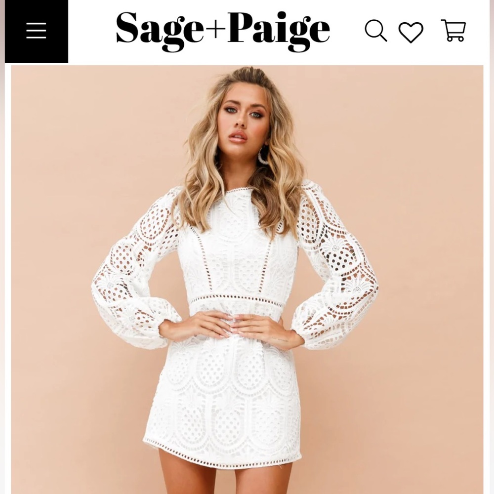 NWT Sage and Paige take me to the tropics white dress